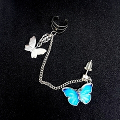 Imagem do Brinco Ear Cuff Borboleta Azul