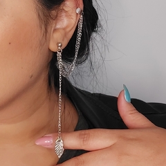 Brinco Ear cuff corrente e folha - comprar online