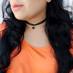 Colar Gargantilha Choker Cetim Pérola Petra