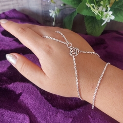 Pulseira Anel Indiana Boho chic Hippie Flor de Lótus - Loja da Maya