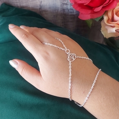 Imagem do Pulseira Anel Indiana Boho chic Hippie Flor de Lótus
