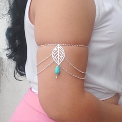 Bracelete Pulseira Arm Chain Boho Chic Folha