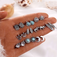 Kit com 10 pares de Brincos Boho Chic