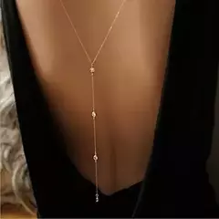 Colar de Costas Ponto de Luz Dourado