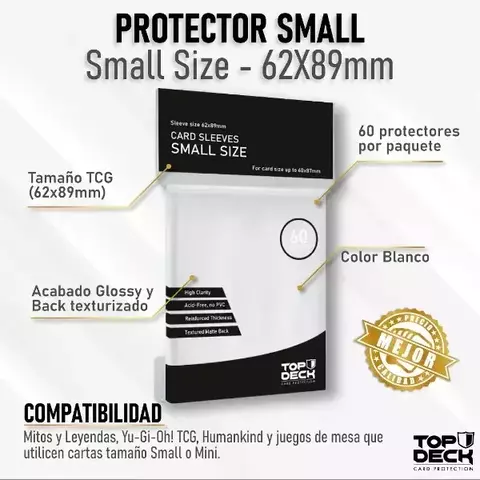 Protector Top Deck Blanco tamaño Small (62x89)