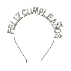 Vincha "Feliz Cumpleaños" Strass