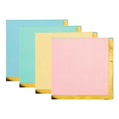 Servilleta lisa con borde dorado x20