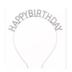 Vincha "Happy Bithday" Strass