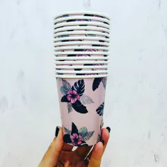 Vasos Flores Paper Deco x10 - comprar online