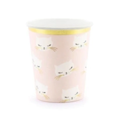 Vasos gatito dorado x10