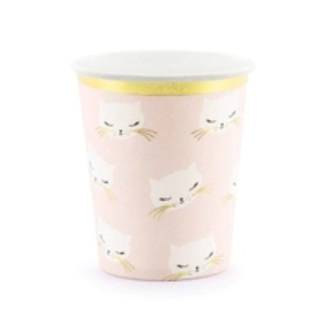 Vasos gatito dorado x10