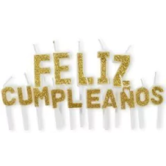 Velas Feliz Cumpleaños Dorado - comprar online