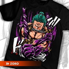 Camiseta Anime 100% Algodão Estampa na Frente Zoro