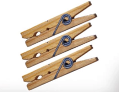 Broches de madera por 12 unidades