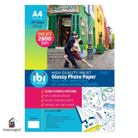 Papel Glossy 230grs Ibicraft Por Unidad 620260