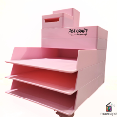 Organizador Ibicraft Set Por 6 Piezas Rosa