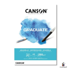 Block Graduate Acuarelle 250grs 20hojas A3