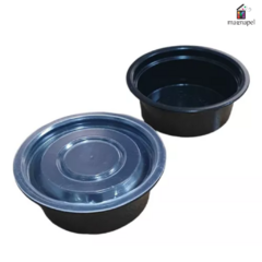 Pote Negro 60cc Con Tapa Por Unidad