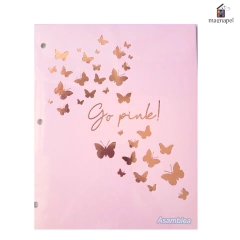 Carpeta Con Cordon Nro 3 Asamblea Pastel Stamping Rosa