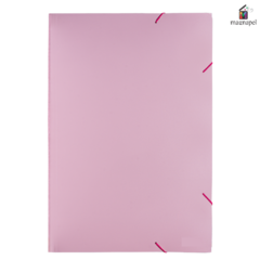 Carpeta 3 Solapas Con Elástico Oficio Plástica Rosa Pastel