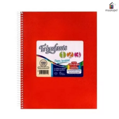 Cuaderno Con Espiral 123 21x27x60 hojas Vinilico Cuadriculado Rojo