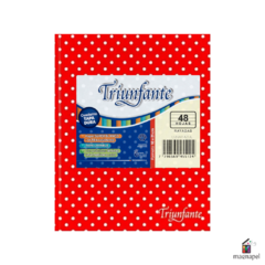 Cuaderno 16x21cm Tapa Dura 50 hojas Triunfante Lunar Rojo