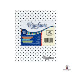 Cuaderno 16x21cm Tapa Dura 50 hojas Triunfante Blanco Lunar Negro