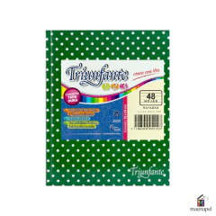 Cuaderno 19x23cm Tapa Dura 50 hojas 123 Triunfante Lunar Verde Oscuro