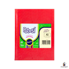 Cuaderno 16x21cm Tapa Dura 42 hojas Potosi Rojo