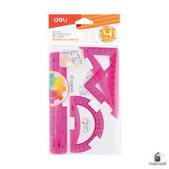 Set De Geometría Fluo Deli 15cm Por Unidad