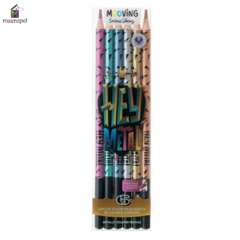 Lapices por 6 colores largos Metal Mooving