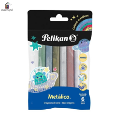 Crayones Pelikan Jumbo Colores Metálicos! 6 crayones