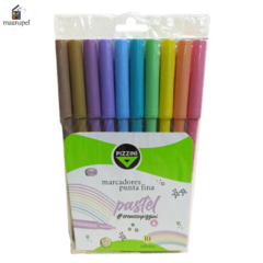 Marcadores Largos Pizzini Pastel Por 10 Unidades