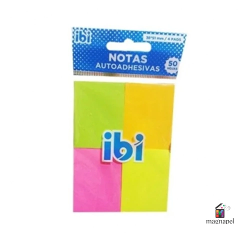 Notas Adhesivas Ibi 38x51mm 50hs Neon 4 Colores Cod.065080 - comprar online