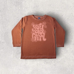 REMERA ALGODON MANGA LARGA TERRA NIÑA Y BEBE GO GIRL