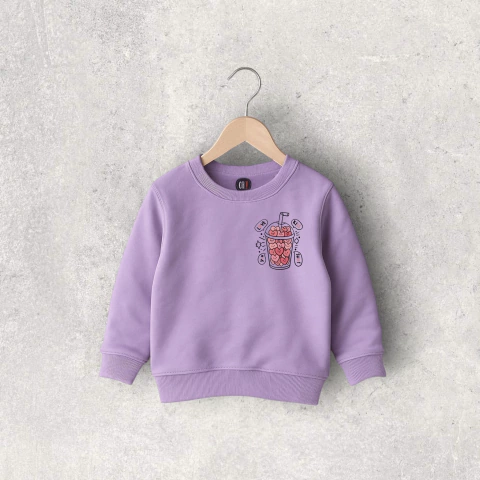 BUZO FRISA LILA CON CAPUCHA SWET. NIÑA