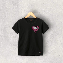 REMERA ALGODÓN NEGRA MANGA CORTA YEAH NIÑA yTEEN - comprar online
