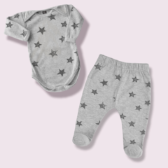 CONJUNTO STARS 2 PIEZAS BODY RANITA GRIS MELANGE
