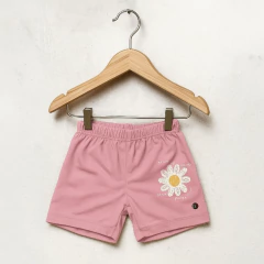 SHORCITO ALGODON JERSEY LIVIANO ROSA PASTEL MARGARITA BEBE