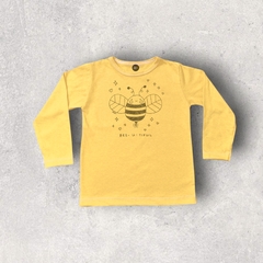 REMERA BEBE Y NIÑO BEEUTY AMARILLA MANGA LARGA ALGODON