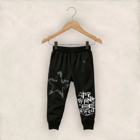 PANTALON MEDIA ESTACION RUSTICO NEGRO ROCK NIÑO