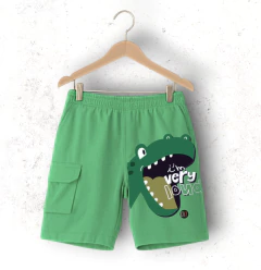 BERMUDA RUSTICA VERDE CON BOLSILLO LATERAL LOUD NIÑO - comprar online