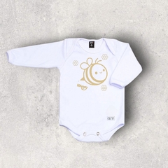 BODY BEBE HAPPY ALGODON BLANCO MANGA LARGA
