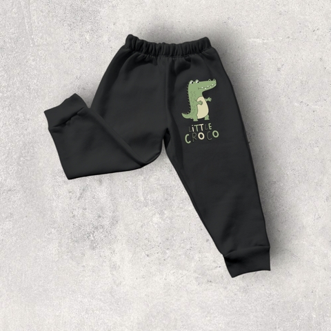 PANTALON FRISA NEGRO ALGODON LITLECOCO BEBE Y NIÑO