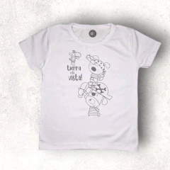 REMERA BEBE Y NIÑO TIERRA BLANCO ALGODON MANGA CORTA