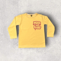 REMERA NIÑO Y BEBE NICE AMARILLA MANGA LARGA ALGODON