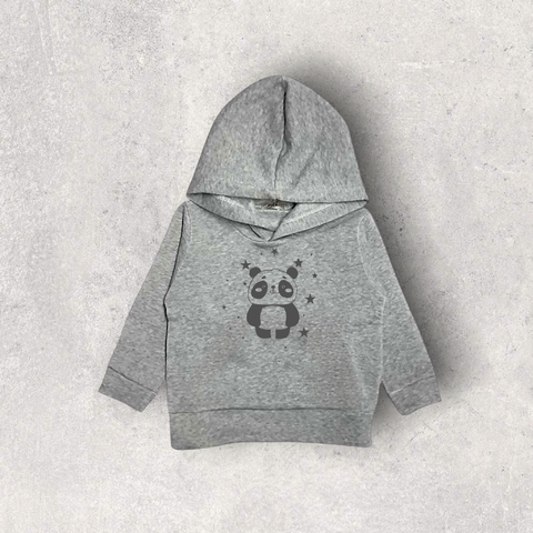 BUZO FRISA GRIS MELANGE CON CAPUCHA ALGODON PANCHITO BEBE - comprar online