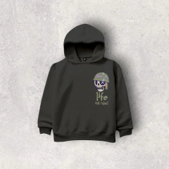 BUZO FRISA NEGRO ALGODON CON CAPUCHA WAR TEEN - OKEY MAYORISTA Y MINORISTA TEXTIL 