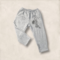 PANTALON SUSY GRIS MELANGE FRIZA ALGODON GRIS MELANGE NIÑA