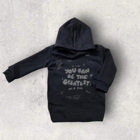 BUZO FRIZA ALGODON CON CAPUCHA NEGRO YOUCAN NIÑO Y BEBE - comprar online